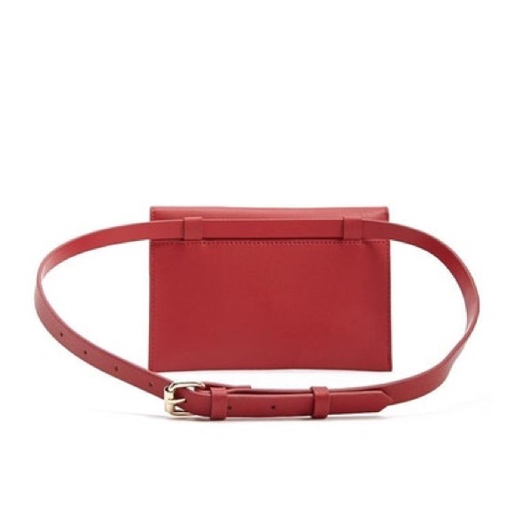 NWT Forever 21 Red Faux Leather Envelope Belt Bag - Picture 6 of 6